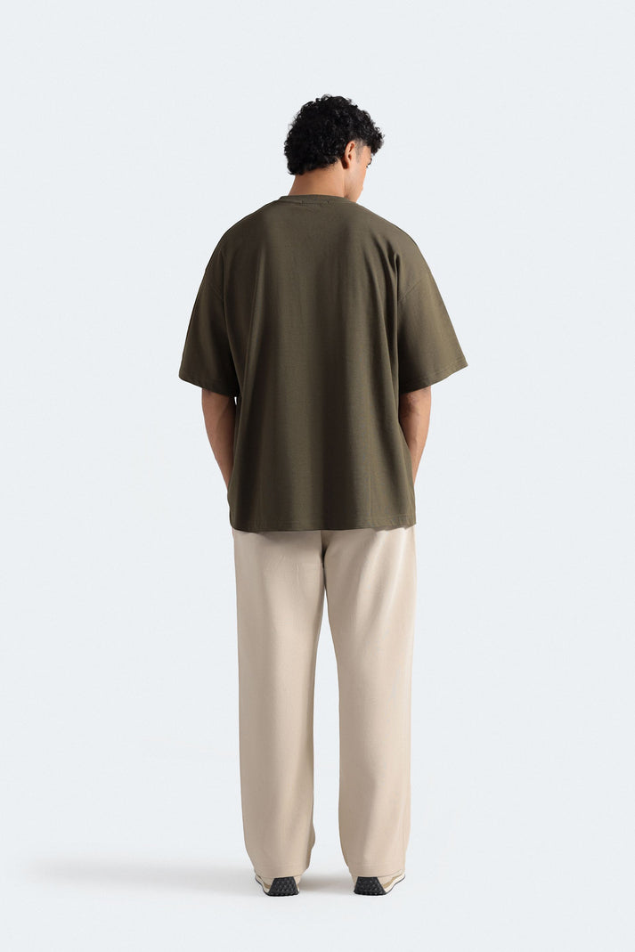 SLOGAN PRINT T-SHIRT WITH LABEL PATCH